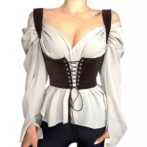 Black Velvet Lace Up Bustier